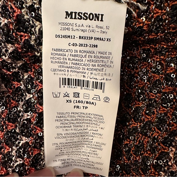 Missoni Multicolor Sequin Embellished Knitted Open Cardigan Size XS NWT - Picture 10 of 13